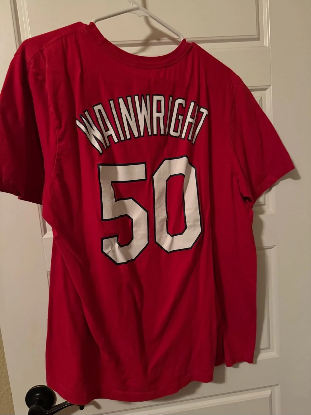 Nike Red Cardinals Adam Wainwright Graphic Tee
